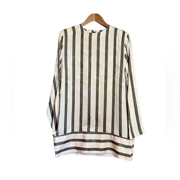 Maggie London 100% silk striped tunic - Picture 1 of 11